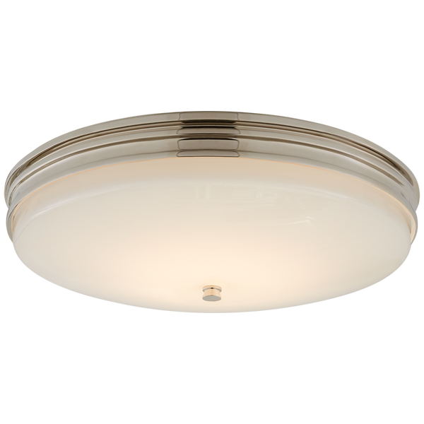 Launceton Medium Flush Mount, Polished Nickel, 16.75"W