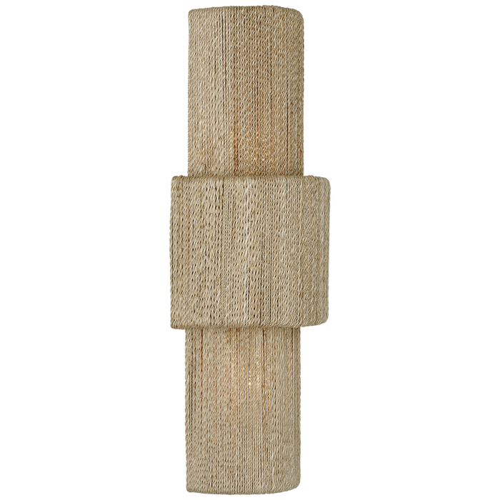 Dorado Sconce, Antique-Burnished Brass/Natural Abaca, 17"