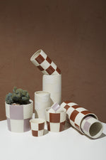 Checkerboard Pot, Brown