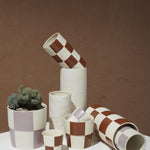 Checkerboard Pot, Brown