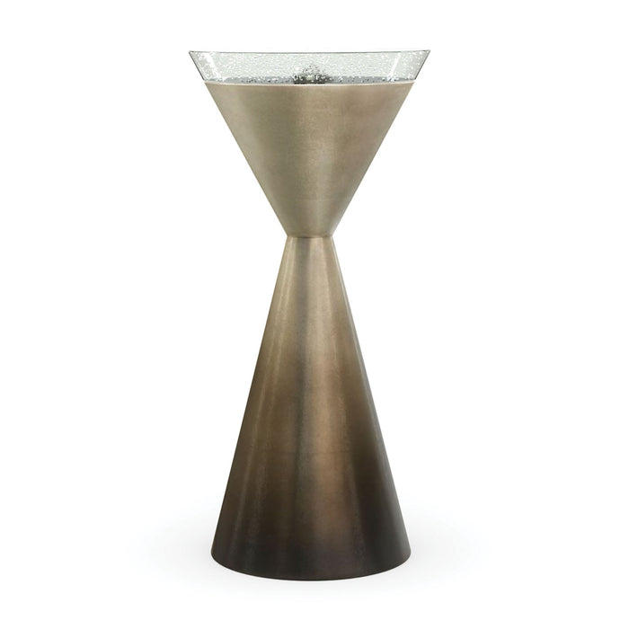 Spy Glass Side Table, Ombre Leaf, 12" dia x 25"H