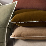 Classic Cotton Velvet Pillow Cover - Sand, 24" x 24"
