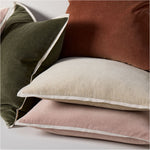 Classic Cotton Velvet Pillow Cover - Elm, 24" x 24"