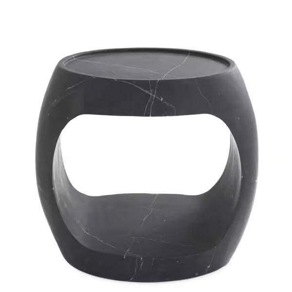 Clipper Side Table, Honed Black Marble, 2 Sizes