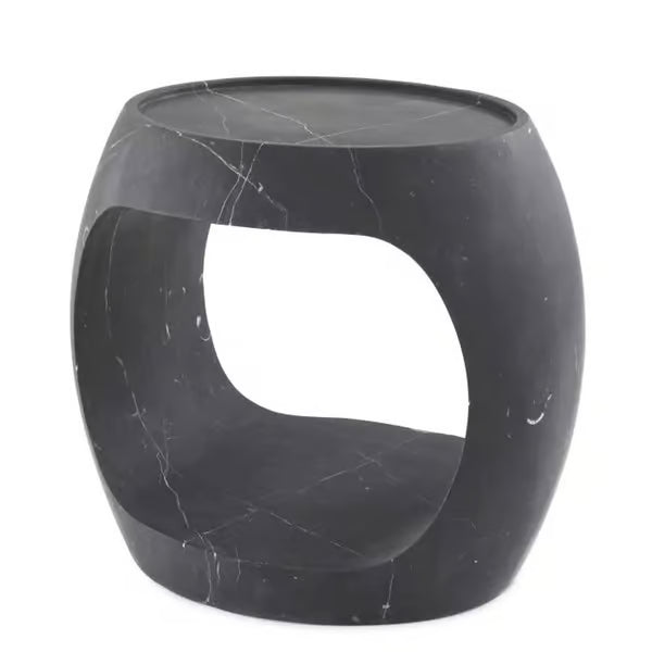 Clipper Side Table, Honed Black Marble, 2 Sizes