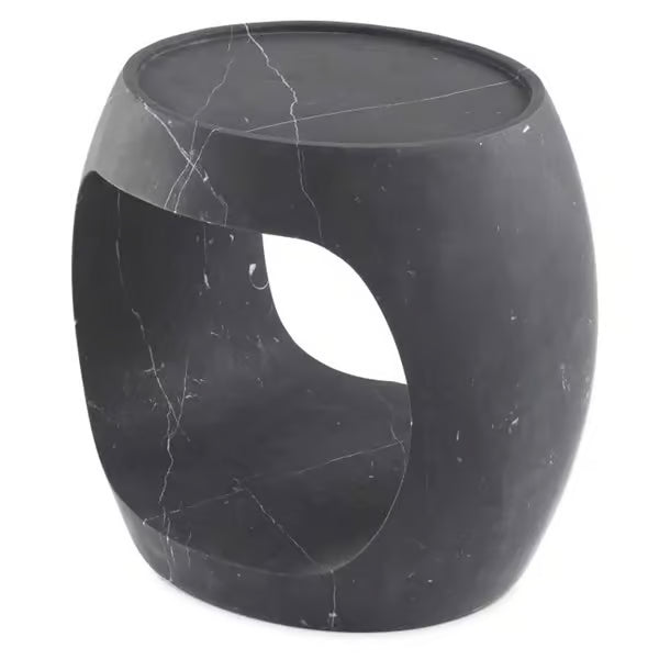 Clipper Side Table, Honed Black Marble, 2 Sizes