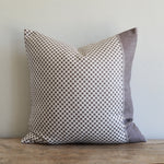 Checkered Pillow, Cocoa, 22" x 22"