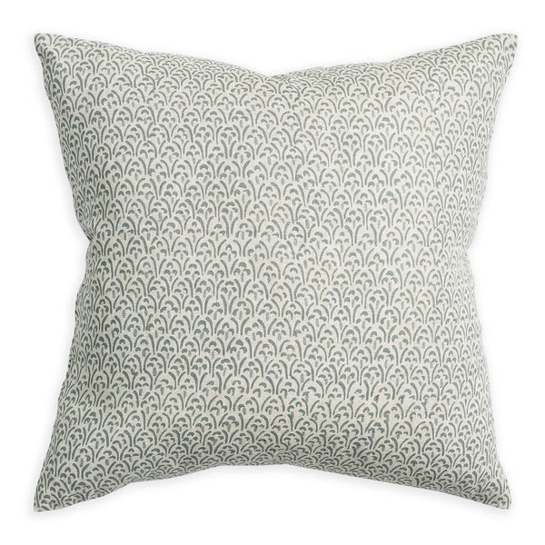 Collioure Celadon Linen Cushion, 22" x 22"