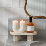 Column Tray, Oval / Travertine