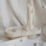 Column Tray, Oval / Travertine