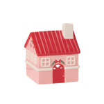 Merrivale House Figurine - Pink/Red, 4.25"