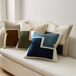 Stacked Shapes Crewel Pillow Cover - Midnight, 20" x 20"