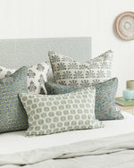 Samode Slate Linen Cushion, 22" x 22"