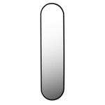 Metal Framed Oval Wall Mirror, Black, 17.75"W x 70.75"H