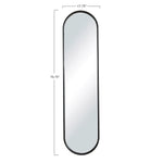 Metal Framed Oval Wall Mirror, Black, 17.75"W x 70.75"H