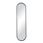 Metal Framed Oval Wall Mirror, Black, 17.75"W x 70.75"H