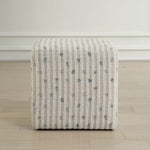 Joie Ottoman, Sea Blue, 18"W x 18"H x 18"D