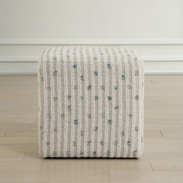 Joie Ottoman, Sea Blue, 18"W x 18"H x 18"D