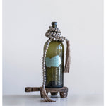 Jute and Wood Bead Garland with Tassels - Grey