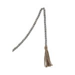 Jute and Wood Bead Garland with Tassels - Grey