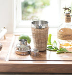 Stainless Steel Cocktail Shaker with Rattan Sleeve