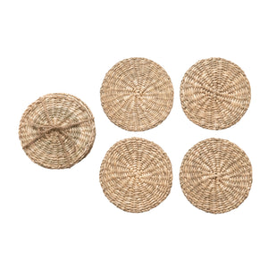 Hand-Woven Seagrass Coasters, Set of 4