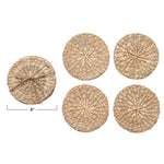 Hand-Woven Seagrass Coasters, Set of 4