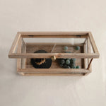 Mango Wood and Glass Display Box with Lid
