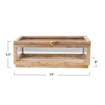 Mango Wood and Glass Display Box with Lid