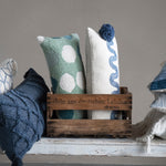 Lumbar Pillow with Embroidered Pattern & Tassels, 24" x 12"