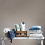 Lumbar Pillow with Embroidered Pattern & Tassels, 24" x 12"