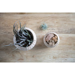Stoneware Planter with Rattan Stitching, 6"