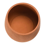 Large Engraved Stoneware Planter, Terracotta