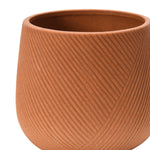 Large Engraved Stoneware Planter, Terracotta