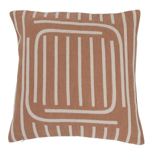 Woven Cotton Reversible Pillow w/ Lines, 20" X 20"