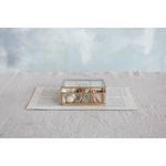Metal and Glass Box with 3 Compartments, Brass Finish