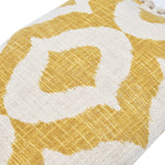 Lumbar Pillow w/ Ikat Pattern & Tassels, Yellow, 24" x 16"