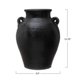 Found Decorative Clay Jar, Black