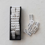 Handmade Alabaster Dominoes Set in Soapstone Box