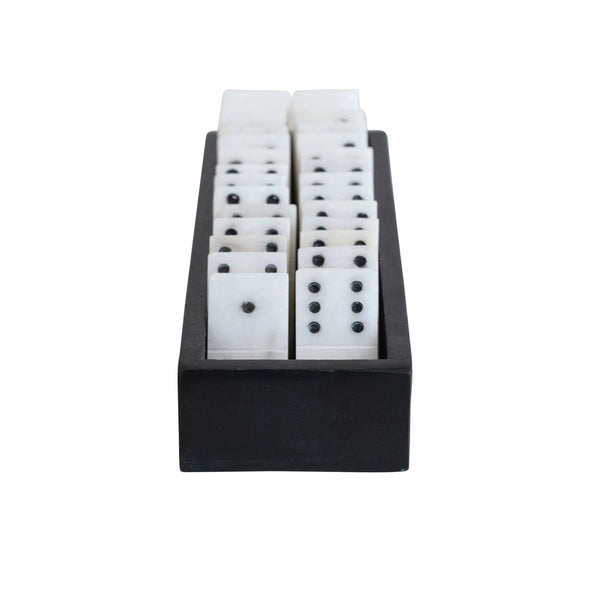 Handmade Alabaster Dominoes Set in Soapstone Box