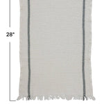 Cotton Waffle Weave Tea Towel w/ Fringe, White