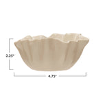 Stoneware Fluted Bowl, White, Small