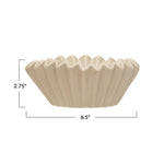 Stoneware Fluted Bowl, White, Medium