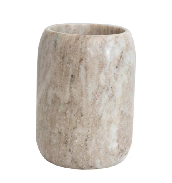Marble Bottle Holder/Crock, Buff Color