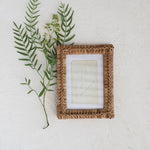 Hand-Woven Rattan Photo Frame, Natural