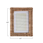 Hand-Woven Rattan Photo Frame, Natural