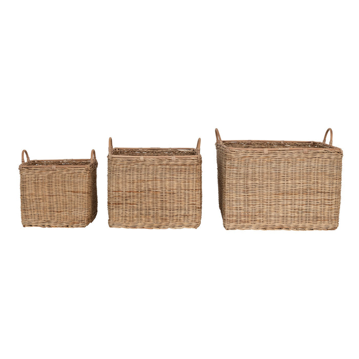 Rattan Baskets with Handles, 3 Sizes