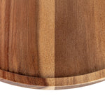 Acacia Wood Pedestal w/ Fluted Glass Cloche