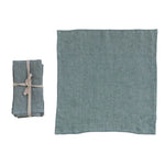 18" Square Stonewashed Linen Napkins, Set of 4, Mint