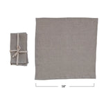 18" Square Stonewashed Linen Napkins, Set of 4, Natural